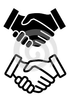 Handshake-contract agreement flat vector icon