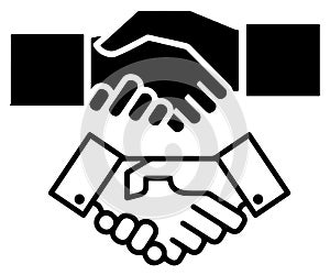 Handshake or contract agreement flat vector icon photo