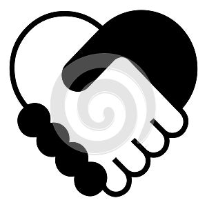 Handshake Contract Agreement Symbol - Icon in Heart Shape