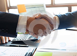 Handshake, contract, cooperation, greeting, business success photo