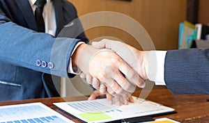 Handshake, contract, cooperation, greeting, business success photo
