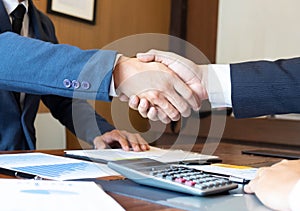 Handshake, contract, cooperation, greeting, business success photo