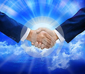 Handshake Deal Sky Business