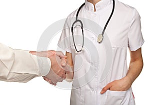 Handshake of doctor and patient