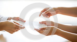 Handshake and Document Exchange in a Professional Setting