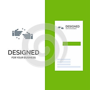 Handshake, Done, Ok, Business Grey Logo Design and Business Card Template