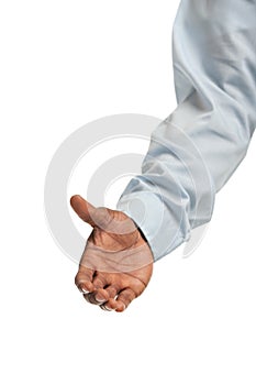 Handshake gesture from Black Businessman