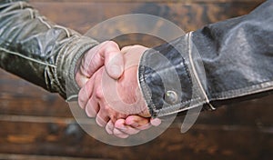 Handshake gesture concept. Partnership and business deal. Successful deal handshake. Handshake approving sign. Agreement
