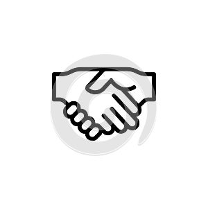 Handshake gesture outline icon. Element of hand gesture illustration icon. signs, symbols can be used for web, logo, mobile app,