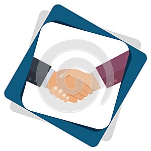 Handshake graphics, partnership concept isolated