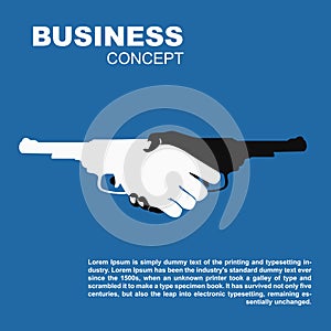 Handshake with guns. Killing business contract dangerous