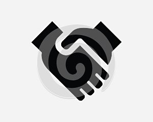 Handshake Hand Shake Agreement Partnership Business Deal Contract Meeting Greeting Black and White Icon Sign Symbol Vector Clipart