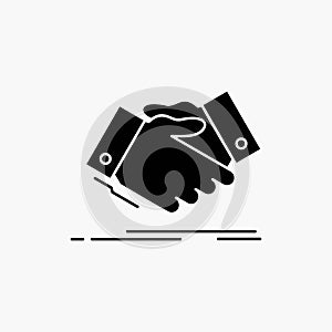 handshake, hand shake, shaking hand, Agreement, business Glyph Icon. Vector isolated illustration