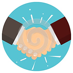 Handshake, handshake icon, successful completion of the transaction. Vector illustration.