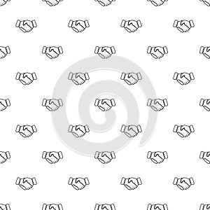 Handshake ice hockey pattern vector seamless