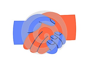 Handshake icon. Business partners shaking hands for cooperation, partnership, greeting with respect, trust