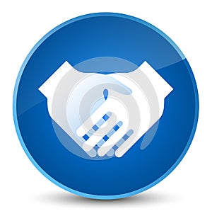 Handshake icon elegant blue round button