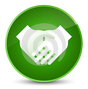 Handshake icon elegant green round button
