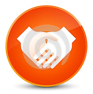 Handshake icon elegant orange round button
