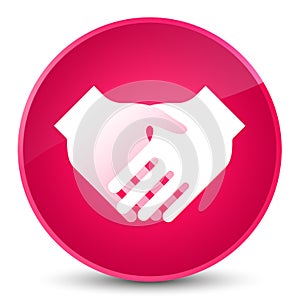 Handshake icon elegant pink round button