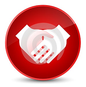 Handshake icon elegant red round button