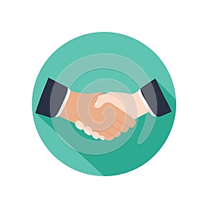 Handshake icon in flat design. Business concept