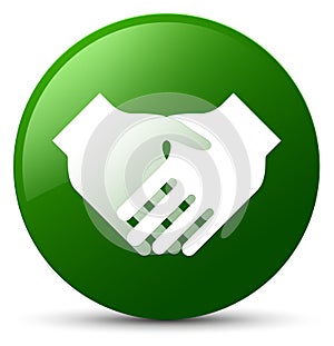 Handshake icon green round button