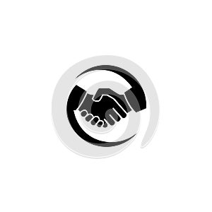 Handshake icon isolated on white background. Partners concept