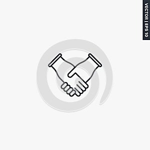 Handshake icon, linear style sign for mobile concept and web design
