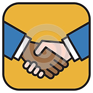 Handshake icon or logo business concept.