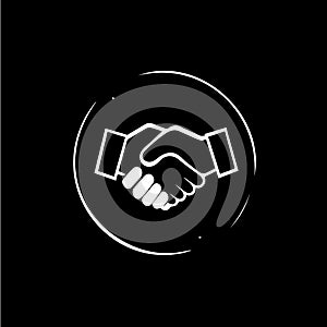 Handshake icon, partnership symbol, collaboration sign, friendship emblem, deal logo, contract pictogram. Vector
