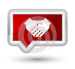 Handshake icon prime red banner button