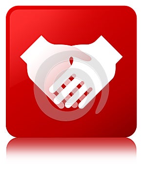 Handshake icon red square button