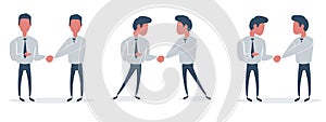 Handshake icon. Shake hands, agreement, good deal, partnership concepts. Flat design graphic elements. Vector