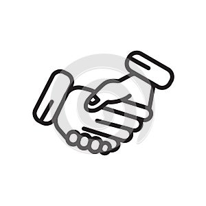 Handshake icon vector isolated on white background, Handshake sign