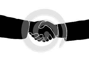 Handshake icon vector sillouette black business