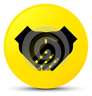 Handshake icon yellow round button