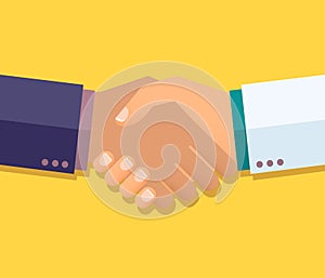 Handshake illustration. Background for business and finance