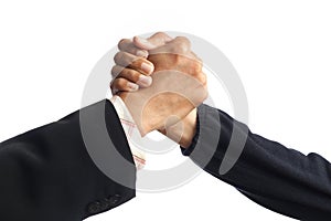 Handshake isolated on white background