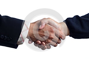 Handshake isolated on white background