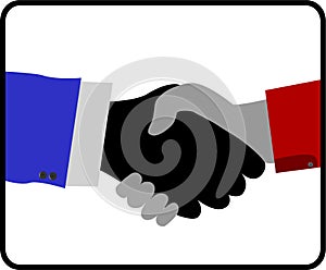 Handshake isolated on white background