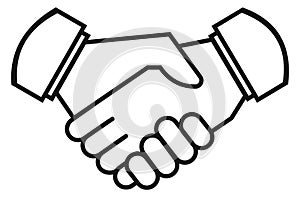 Handshake line icon. Agreement symbol. Partnership sign