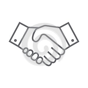 Handshake line icon. Partnership and agreement symbol