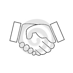 Handshake line icon. Partnership and agreement symbol. Vector illustration