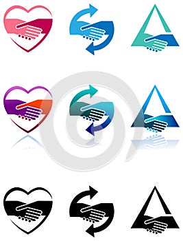 Handshake logo set