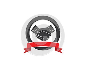 handshake logo vector icon of business
