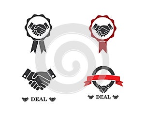 handshake logo vector icon of business agreement