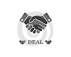 handshake logo vector icon of business agreement