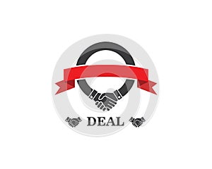 handshake logo vector icon of business agreement