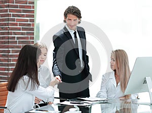 Handshake Manager and customer in a modern office